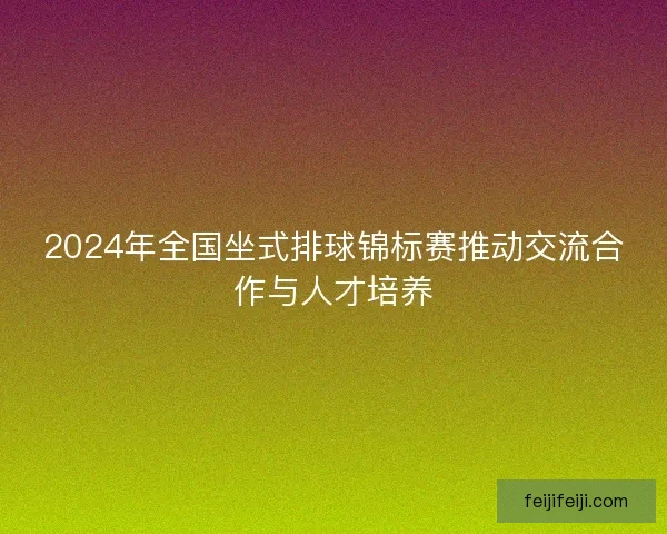 2024年全国坐式排球锦标赛推动交流合作与人才培养 2024年全国坐式排球锦标赛推动交流合作与人才培养