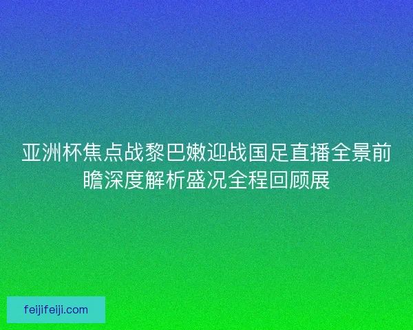 亚洲杯焦点战黎巴嫩迎战国足直播全景前瞻深度解析盛况全程回顾展 亚洲杯焦点战黎巴嫩迎战国足直播全景前瞻深度解析盛况全程回顾展